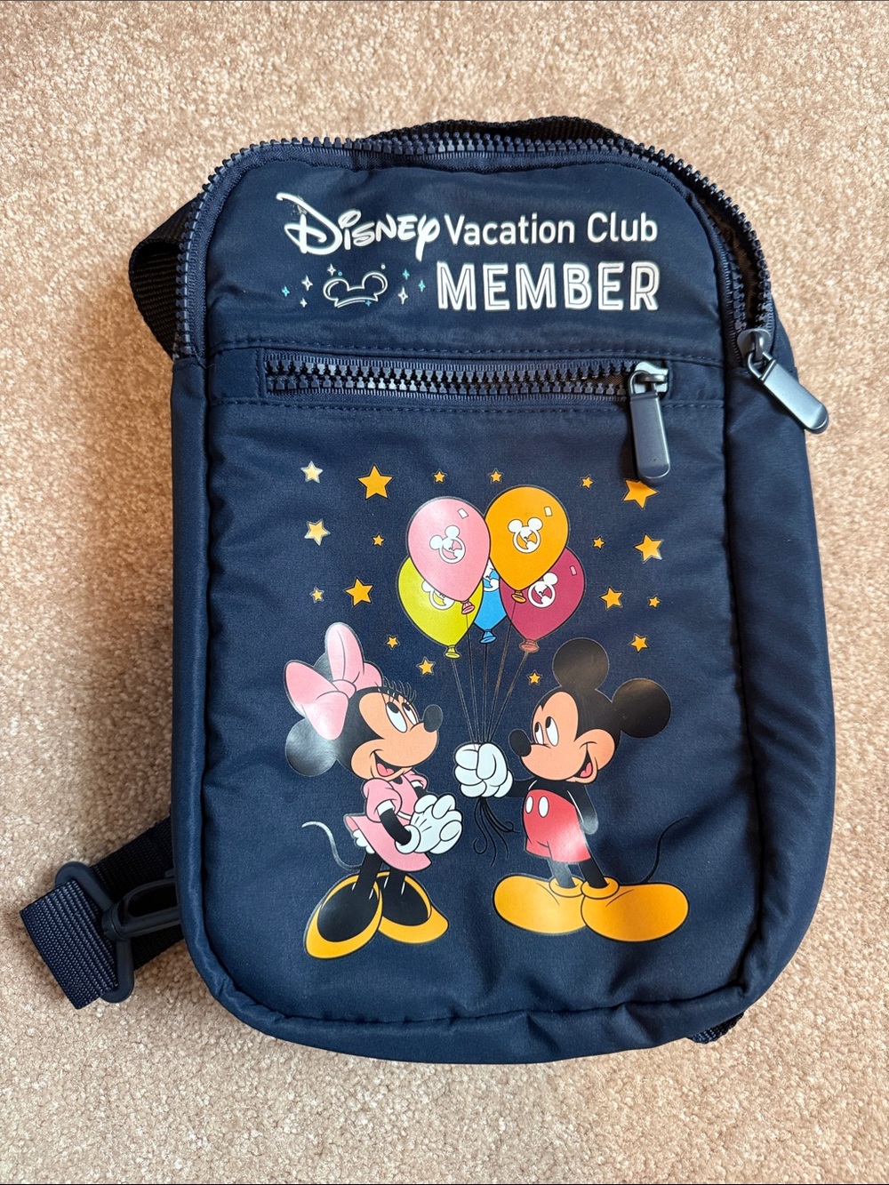 Disney Navy Mickey & Minnie Crossbody Bag with Yellow and Pink Accents